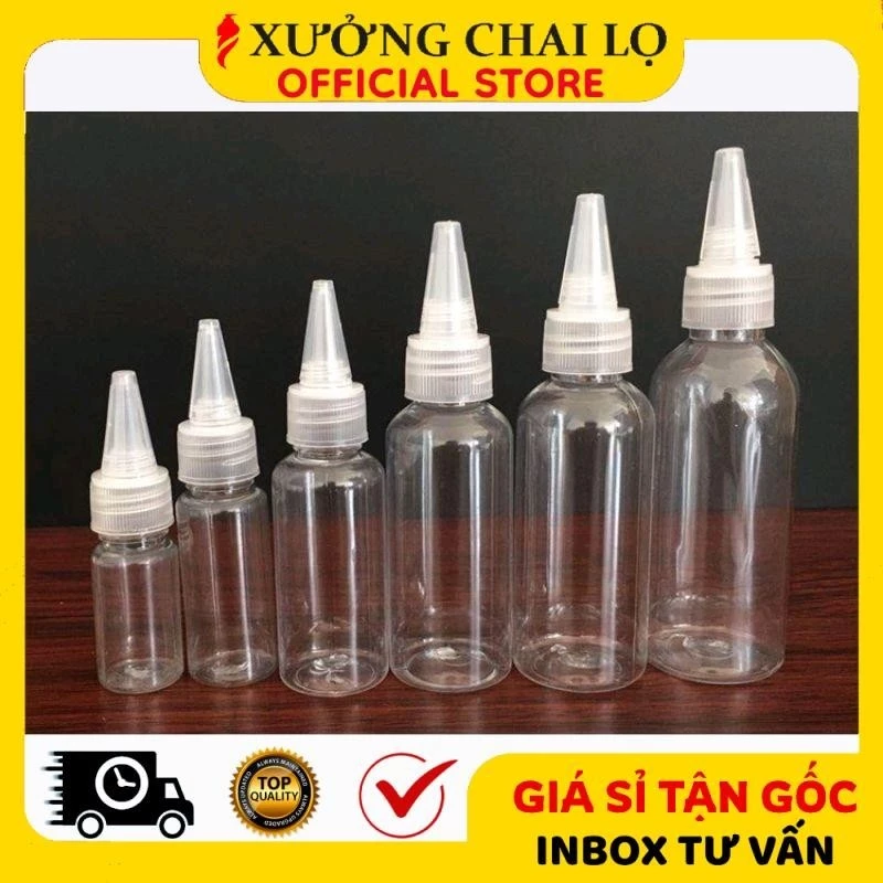 Chai Nhựa Nút Nhọn ❣️BUÔN SỈ RẺ❣️ [20ml,30ml,50ml,100ml,150ml,200ml,250ml,300ml] Chai Lọ Chiết Mực, Mĩ Phẩm