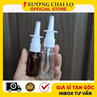 [BUÔN SỈ RẺ] Chai Lọ Xịt Mũi Thẳng Thủy Tinh 5ml,10ml,15ml, 20ml,30ml,50ml Đựng Dung Dịch Xịt Mũi, Xoang, Họng