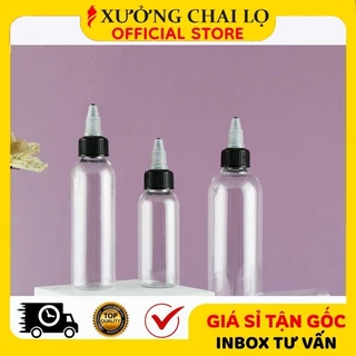 Chai Nhựa Nút Nhọn Mực Xăm ❣️BUÔN SỈ RẺ❣️ Chai Lọ Nhựa Pet Rỗng Nút Nhọn Mực Xăm 20ml - 300ml Chiết Mực, Mỹ Phẩm