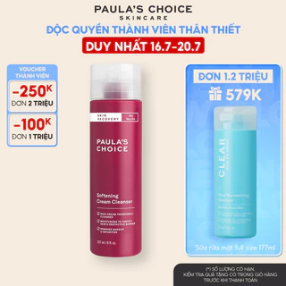 Sữa rửa mặt giúp phục hồi và làm dịu dành cho da khô Paula's Choice Skin Recovery Softening Cream Cleanser 237ml 1050