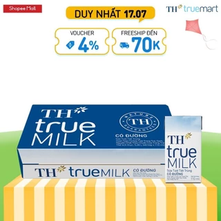 Thùng 48 hộp sữa tươi tiệt trùng có đường TH True Milk 110ml (110ml x 48)