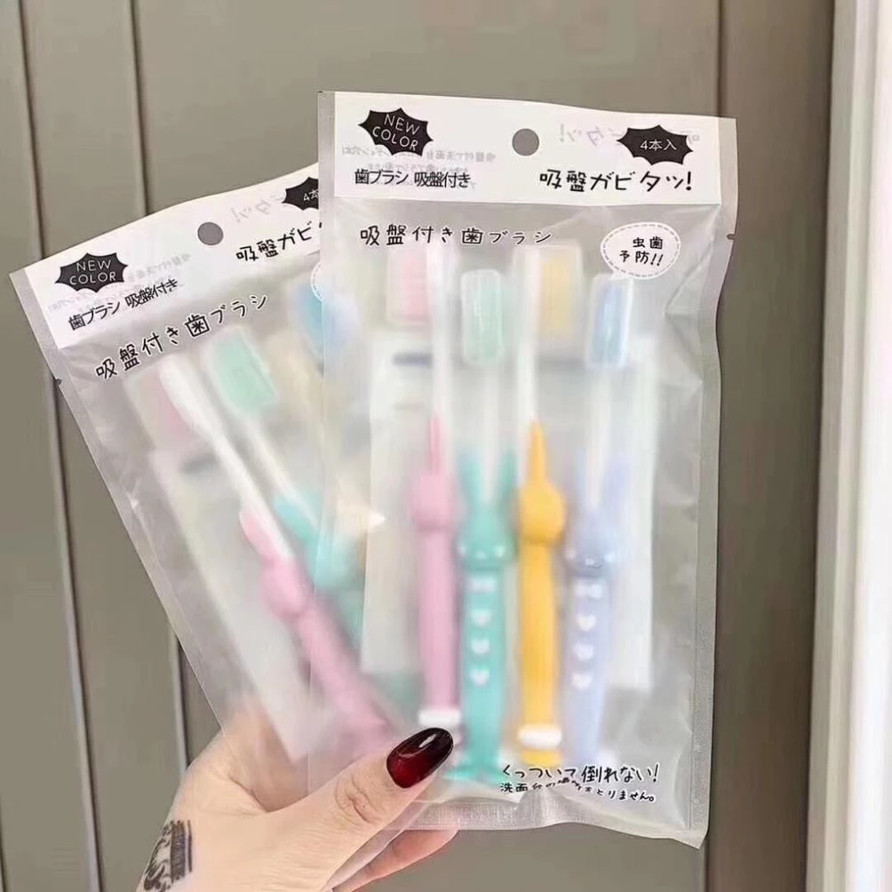 (CHỌN MẪU) SET 4 Bàn Chải Đánh Răng Hình Thú Xuất Nhật Cho Bé