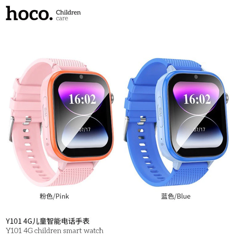 Đồng hồ thông minh trẻ em Hoco Y101, lắp sim 4G, định vị, nghe gọi, chụp ảnh -  Hàng chính hãng.