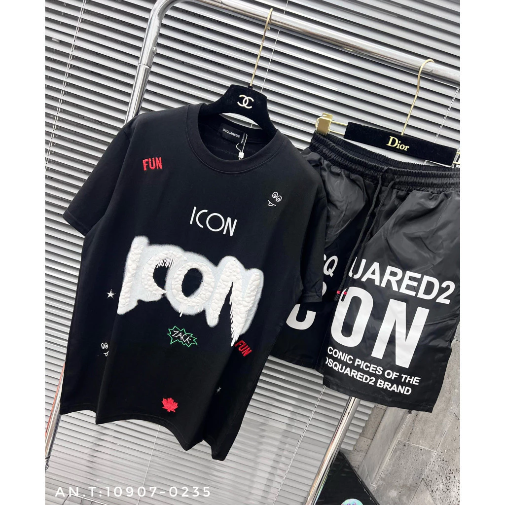 Bộ Nam HDshop Bộ quần áo Nam Hè ICON From Rộng Thể Thao Chất vải Thun Cotton Co Dãn Bộ Quần áo Cổ Tròn