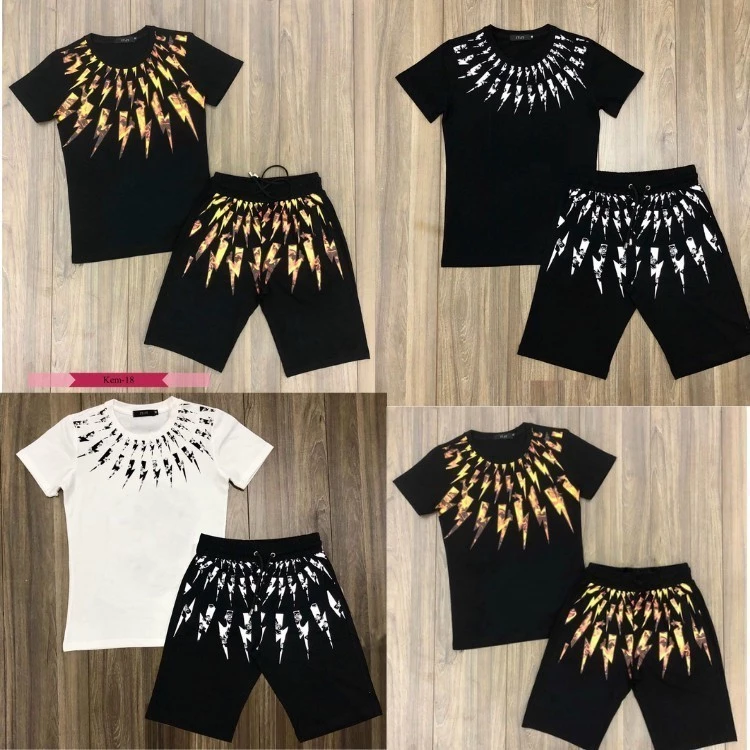 Đồ Bộ Nam HD shop Bộ Quần Áo Nam Ngắn Tay In Hình Tia sét Chất Vải Thun Thể Thao Cotton Cao Cấp Co Dãn 4 Chiều