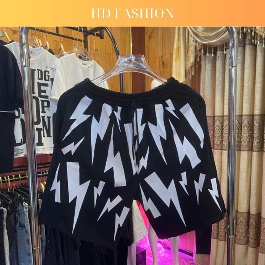 Quần Short Nam Hdshop Quần đùi Nam Tia sét Chất Vải Poly Cao Cấp Co dãn Thoáng Mát Hinh In Sắc Nét Mã Quần Tia Sét
