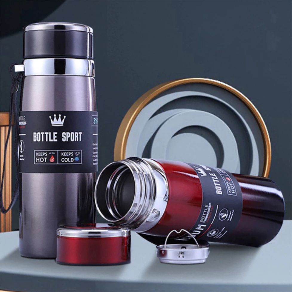 Bình giữ nhiệt 1000ml cao cấp có nắp lọc trà - Bình đựng nước giữ nhiệt lớn tiện lợi lõi inox 304 không gỉ, giữ nước tốt