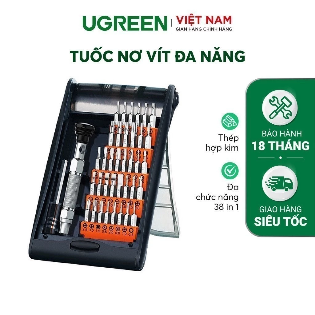 Bộ tua vít đa năng UGREEN CM372 hợp kim CR-V 38 trong 1 Tiện lợi | Đa chức năng dành cho thiết bị điện tử 80459
