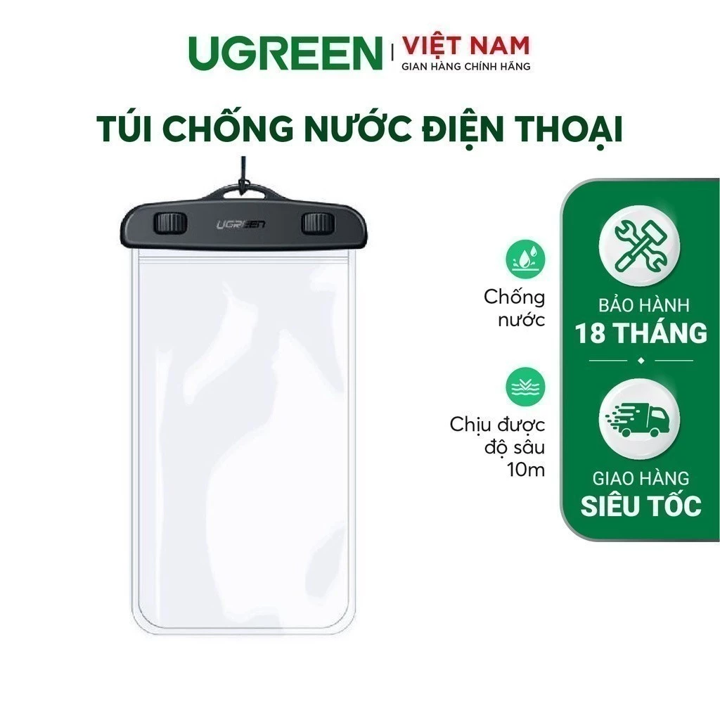 Túi đựng điện thoại UGREEN 60959 50919 chống nước tiêu chuẩn IPX8 độ sâu 10m-30m - Bảo hành 18 tháng 1 đổi 1