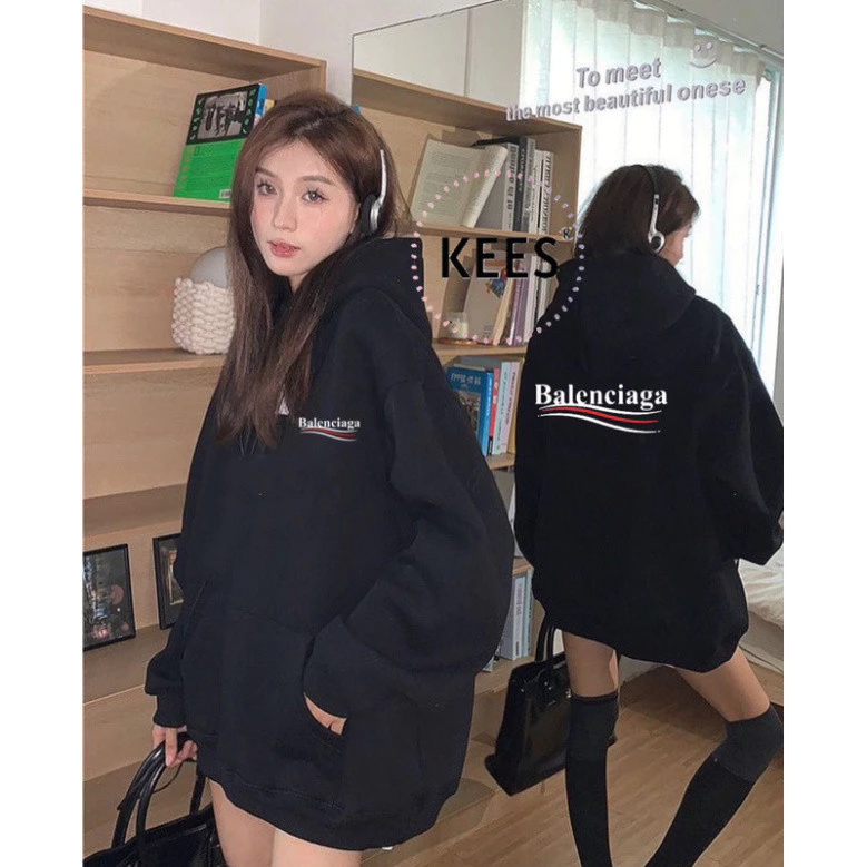 Áo Hoodie Balen-Ciaga Thêu Chữ 2 Mặt Sắc Nét Vải Nỉ Bông Dày Dặn, Áo Nỉ Hoodie Nam Nữ Form Rộng Siêu Hot Mới Nhất 2024