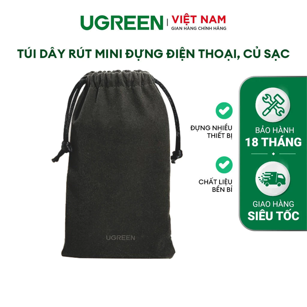 Túi dây dút Mini để điện thoại, củ sạc Ugreen 15108 | Đựng đa dạng thiết bị | Bền bỉ