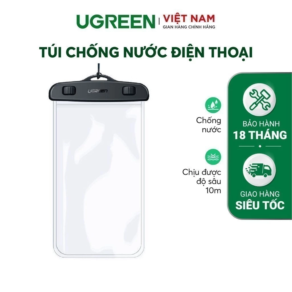 Túi đựng điện thoại UGREEN 60959 50919 chống nước tiêu chuẩn IPX8 độ sâu 10m-30m