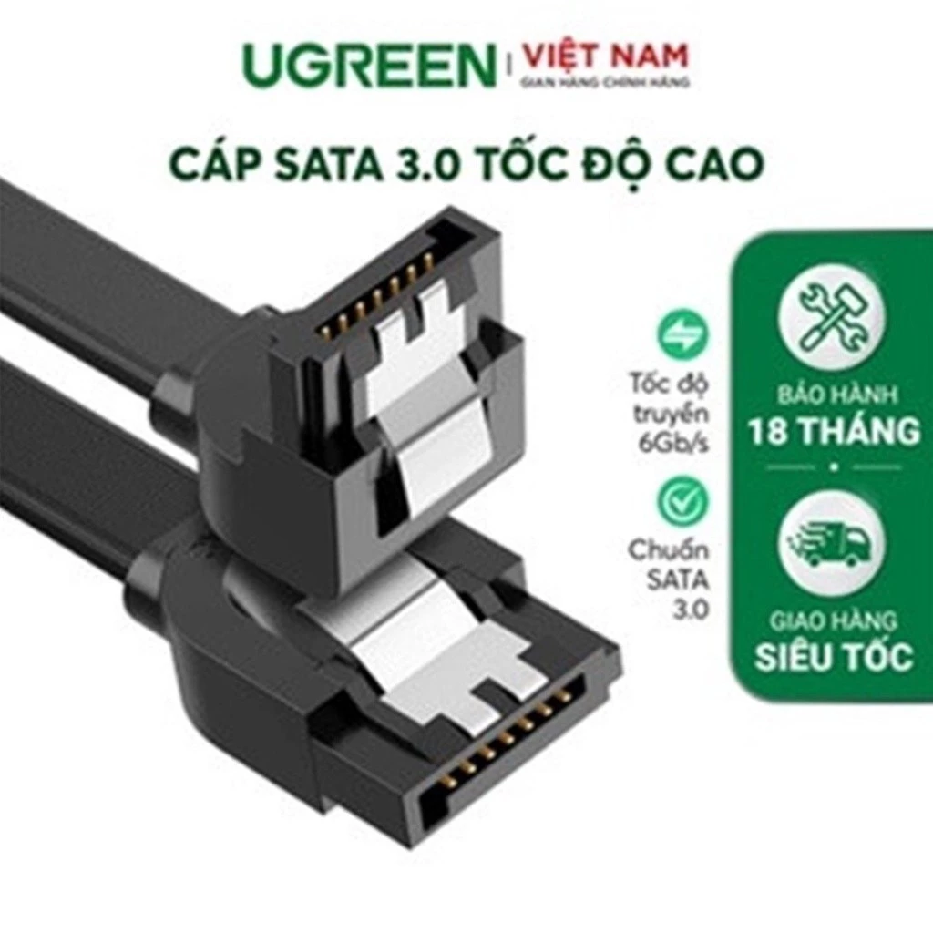 Cáp SATA 3.0 tốc độ truyền tải cao 6Gb/s dài 0.5m UGREEN US217