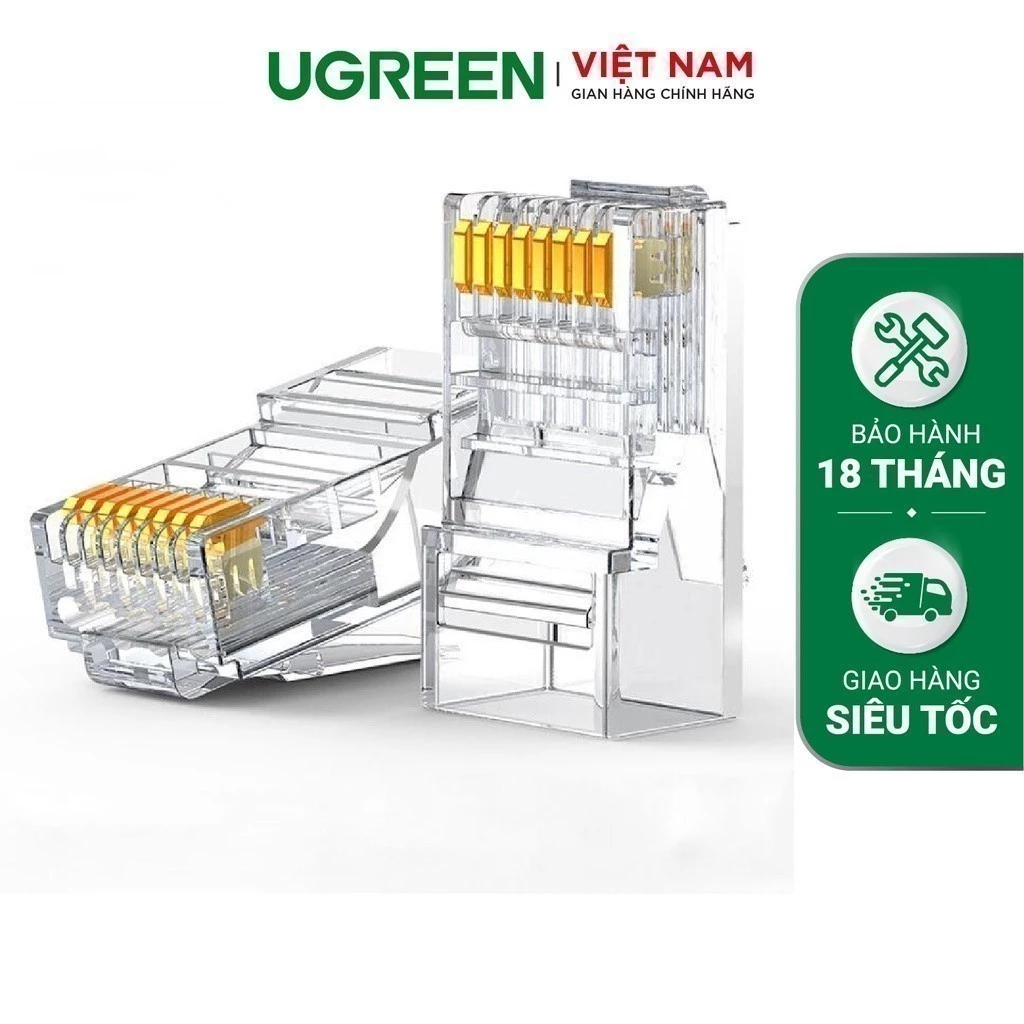 Đầu bấm mạng Cat 6 trong suốt UGREEN NW120 - Bảo hành 18 tháng 1 đổi 1 - 50960 50961 50962