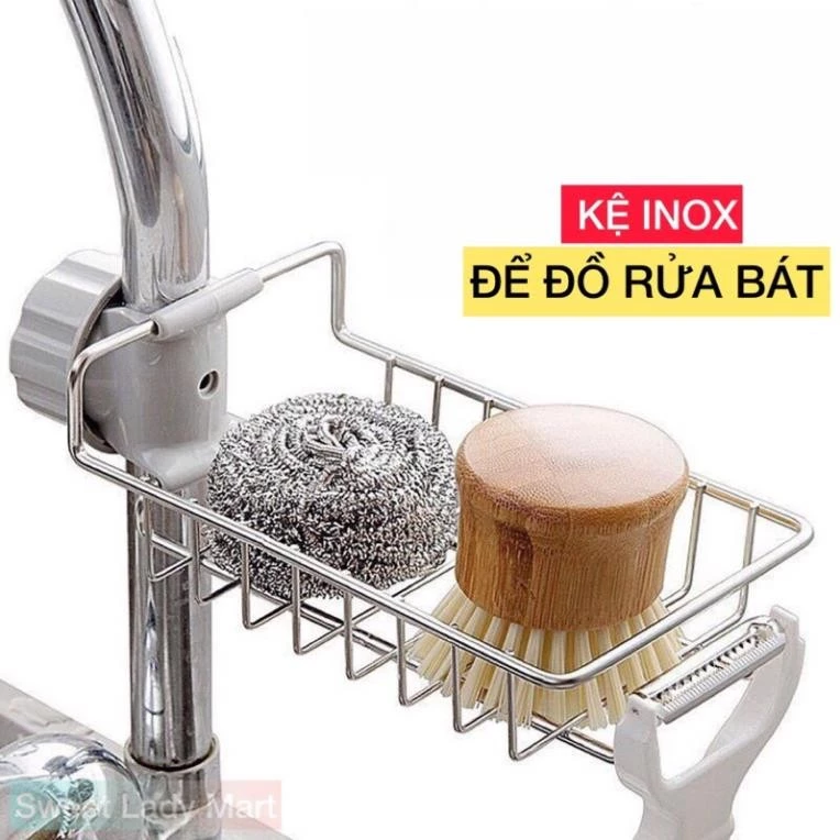 Kệ Inox Để Đồ Rửa Chén, Giá Inox Đựng Giẻ Rửa Bát Siêu Chắc Chắn - BV55