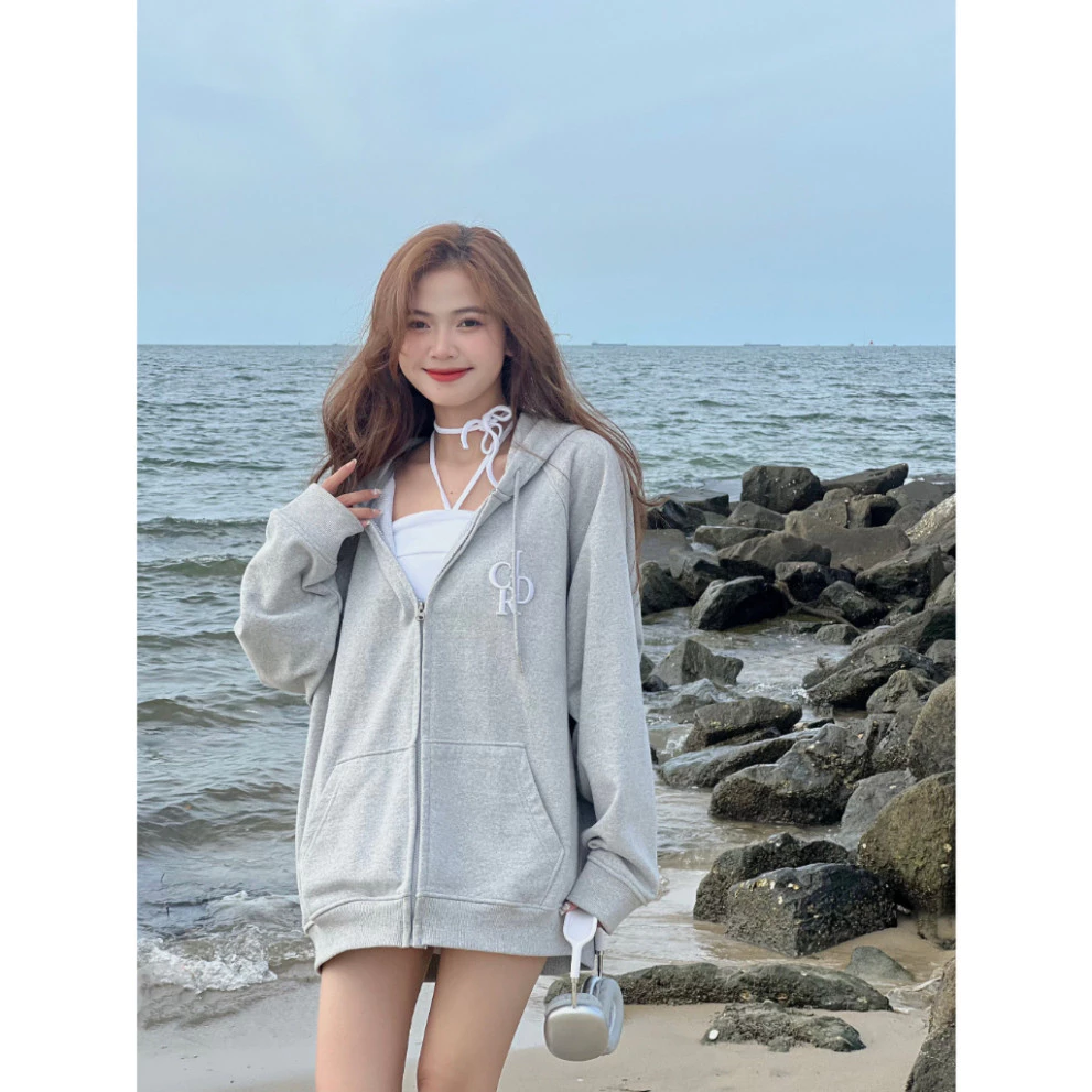 Áo Hoodie Zip Alphabet Cinder, Áo Hoodie Nam Nữ Form Rộng Thêu Nổi Cao Cấp, Local Brand Chính Hãng