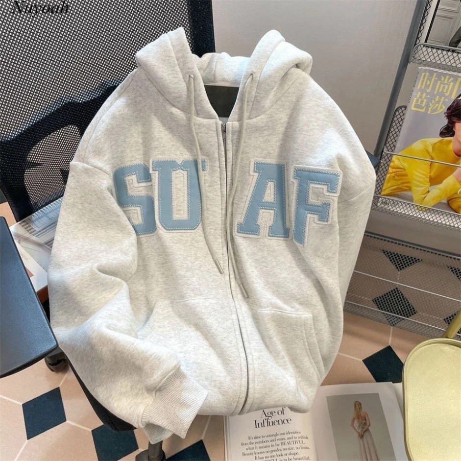 Áo Hoodie Zip SUAF Form Rộng Nam Nữ Unisex , Áo Khoác Hoodie Xám Tiêu Mũ Rộng 2 Lớp Vải Nỉ Bông Dày Dặn Cao Cấp