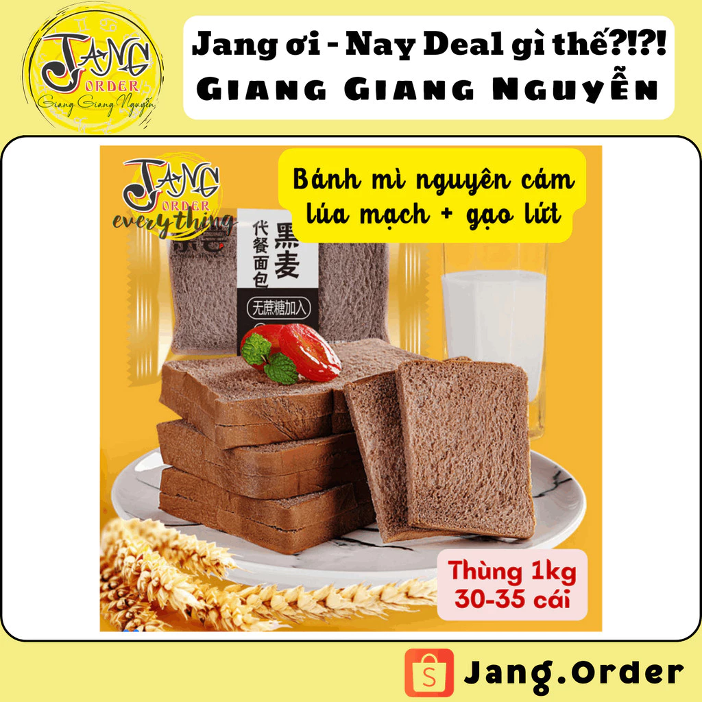 Bánh mì nguyên cám Lúa mạch + gạo lứt (không thêm đường sucrose)