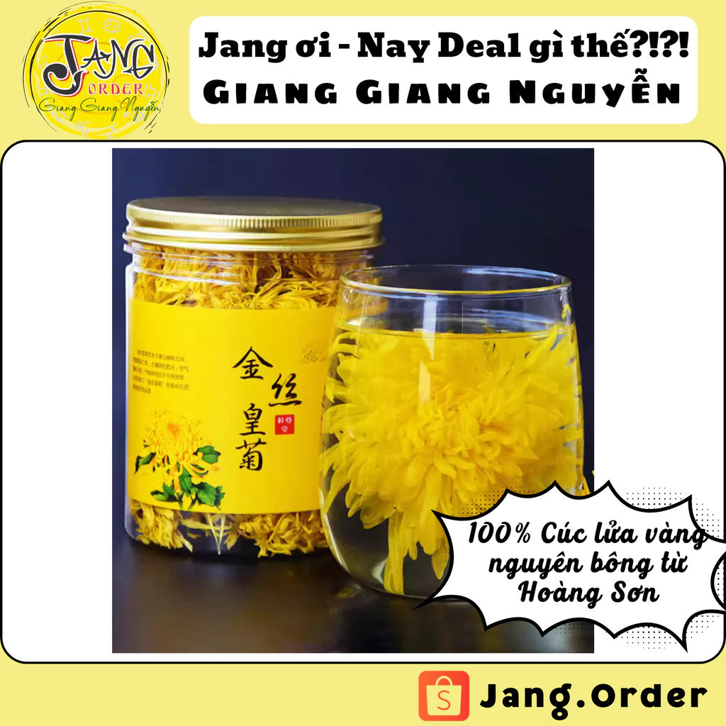 Trà hoa Cúc Hoàng Đế - 100% Cúc lửa vàng nguyên bông Hoàng Sơn - giải nhiệt - nóng gan- - giải độc