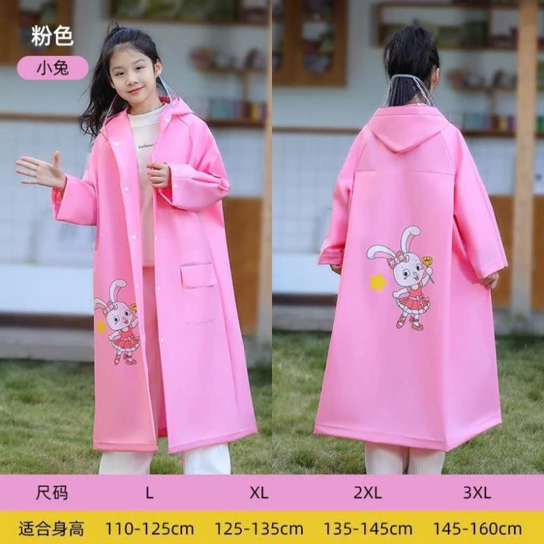 Áo Mưa Trẻ Em In Hoạ Tiết Hoạt Hình Đáng Yêu ,Chống Thấm Nước Có Không Gian Cho Balo