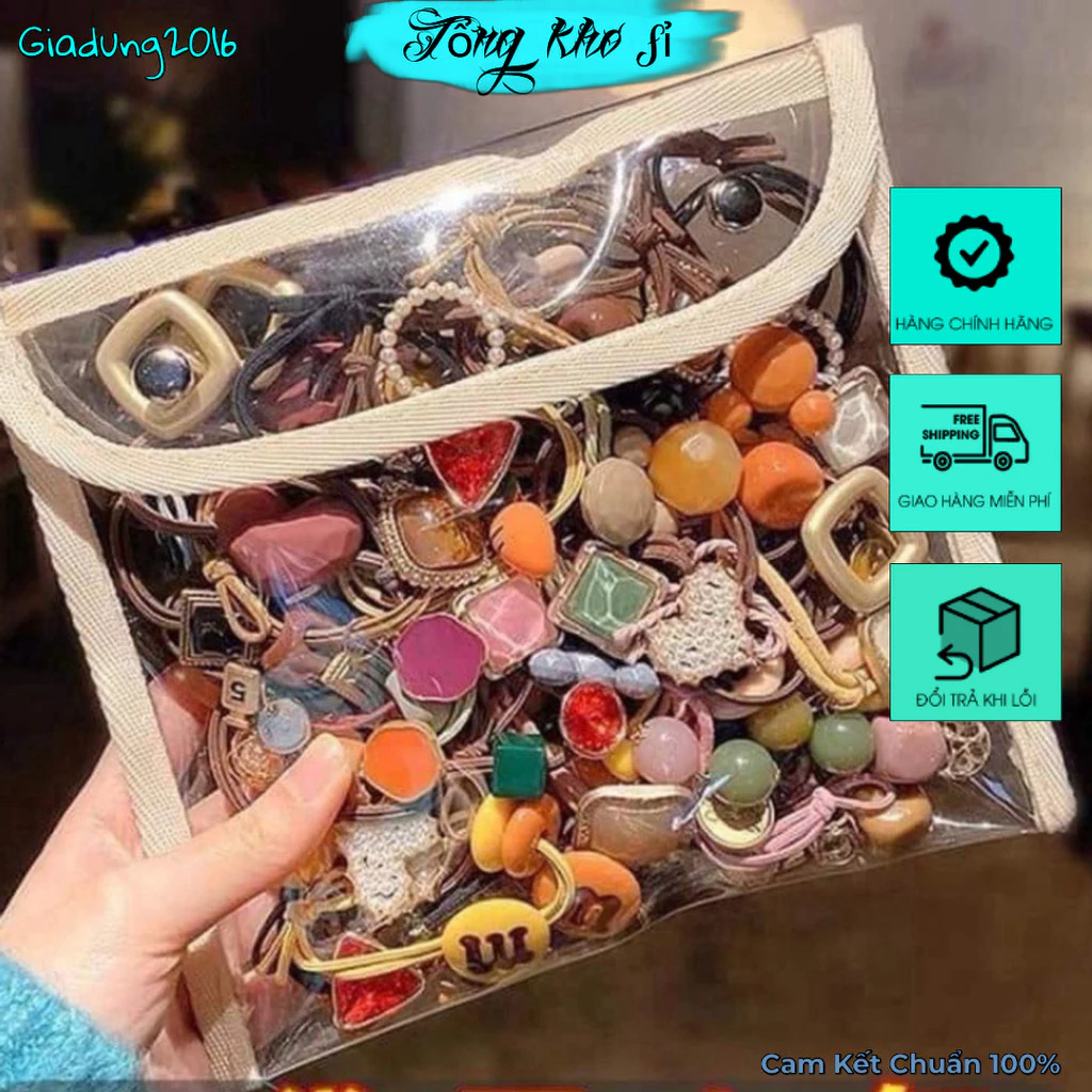 1 Dây buộc tóc 🌏FREE SHIP🌎 Chun buộc tóc túi nhựa trong mix nhiều hình dễ thương phong