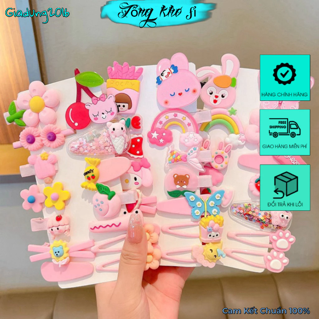 Set 14 kẹp tóc ngộ nghĩnh dễ thương cho bé siêu kute 14.5 (Tuyển Sỉ)