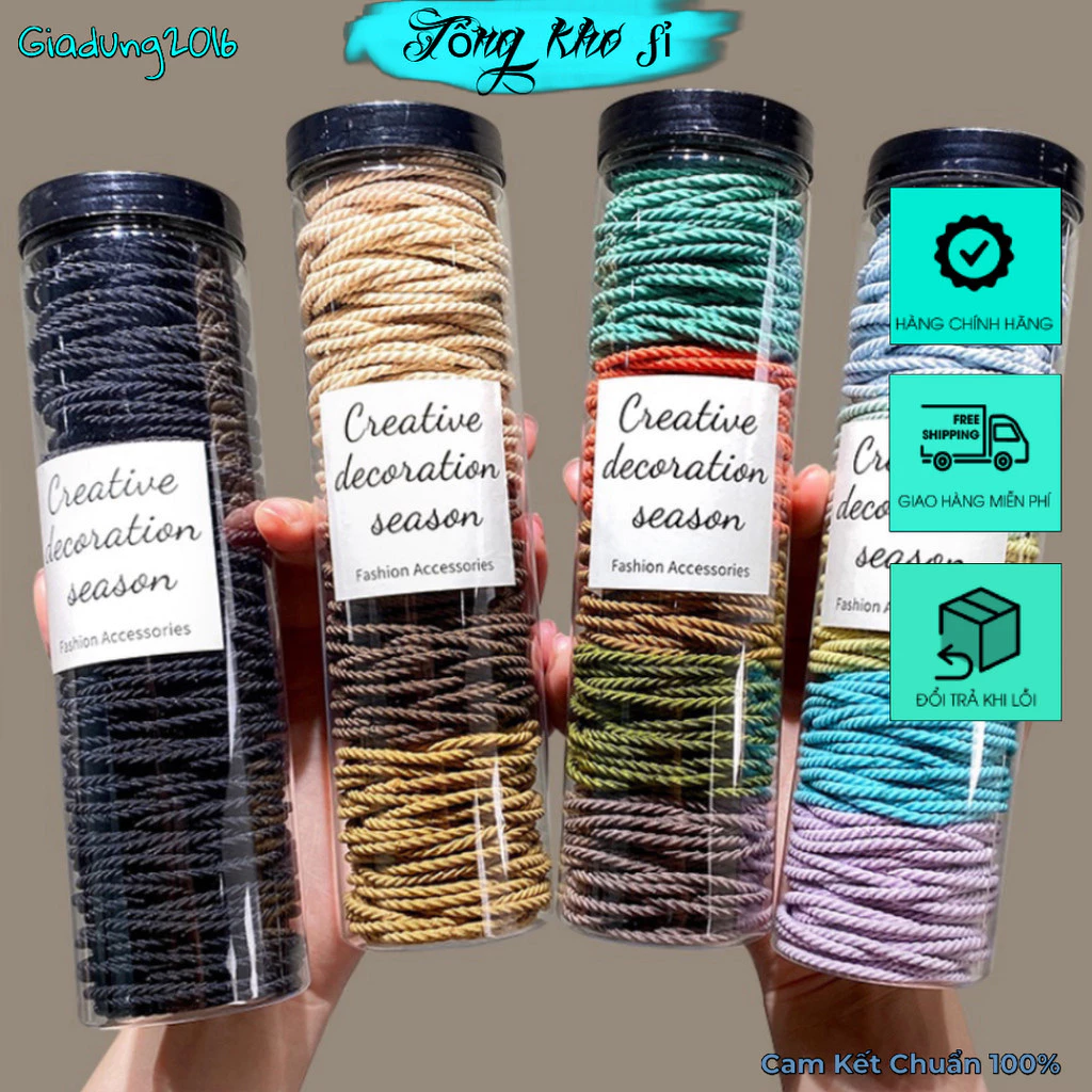 Set 100 Dây Buộc Tóc Cao Su Co Giãn🌏FREE SHIP🌎Thời Trang Hàn Quốc