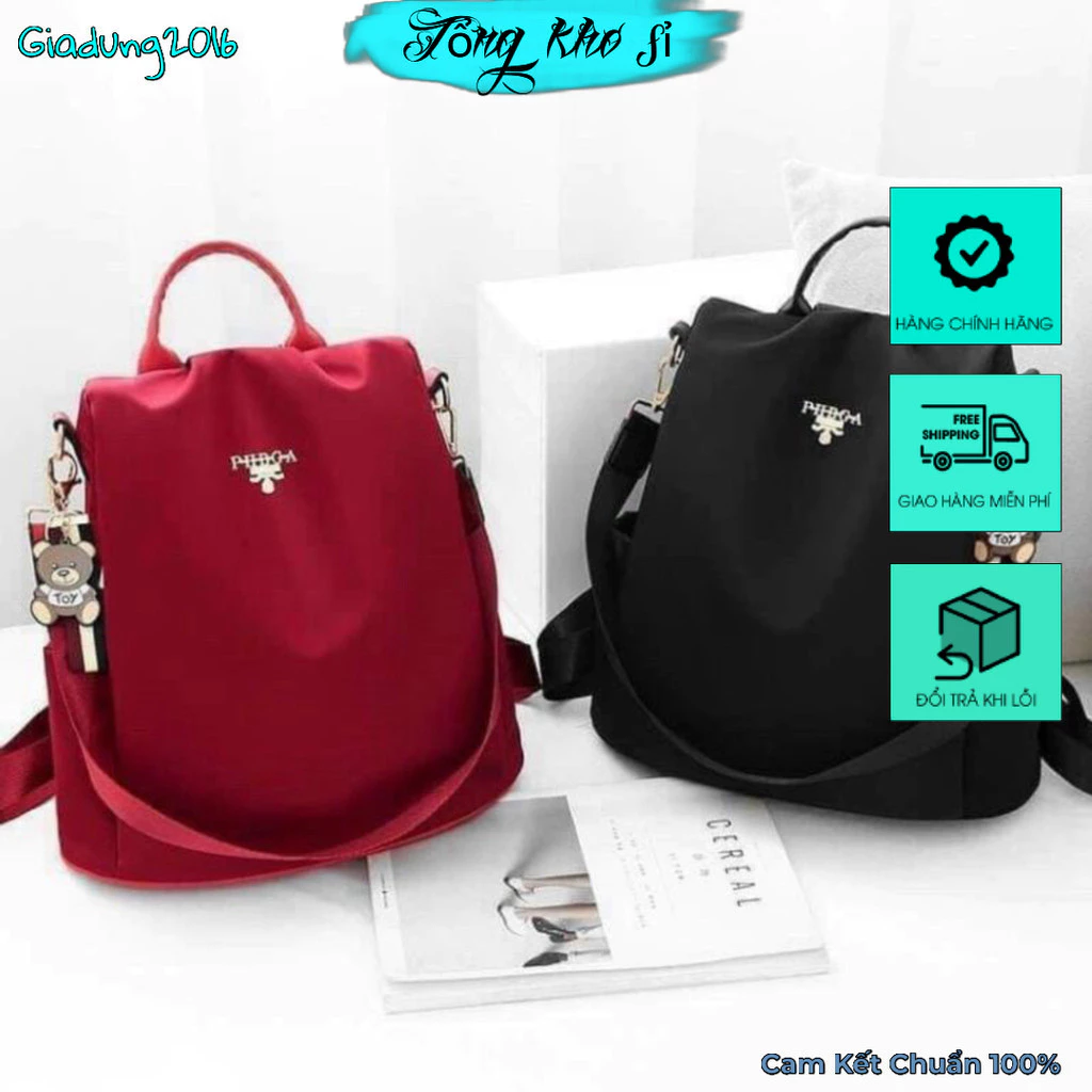 Balo Thời Trang Nữ Kéo Khoá Mặt Sau Lưng Chống Trộm 🌏FREE SHIP🌎 Chất Liệu Vải Dù Chống Nước ( Tuyển Sỉ )