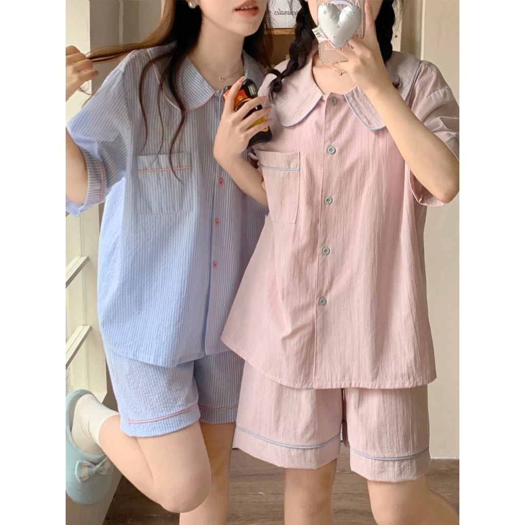 48_Bộ ngủ, pijama nữ ngắn tay màu pastel phong cách dễ thương | Hàng QCCC | 9scat