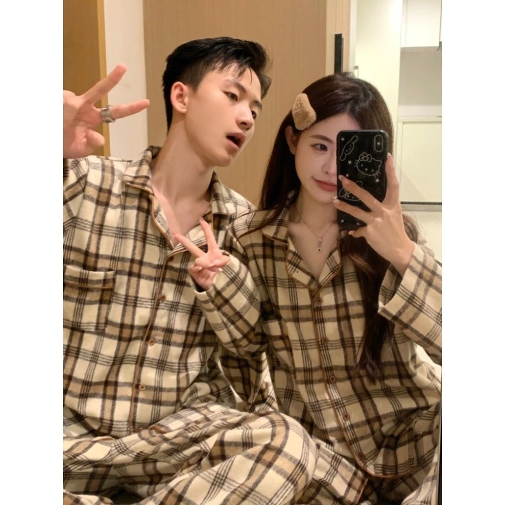 [SẴN] 215_Bộ ngủ đôi, pijama nam nữ kẻ caro chất cotton nhung mịn phong cách hàn | Hàng QCCC | 9scat