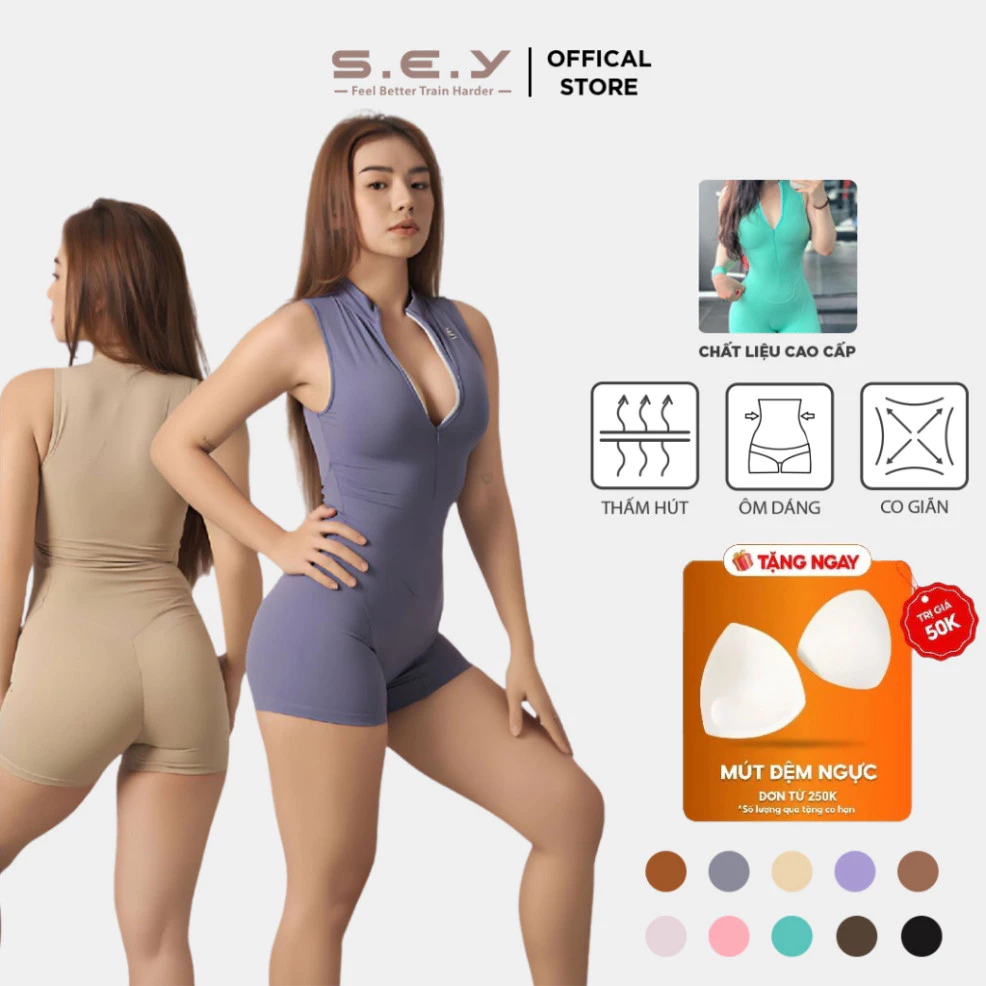 Set đồ bộ nữ Jumpsuit SEY JUMP TANK set đồ tập gym, tập yoga nữ, bộ tập gym Cao Cấp co giãn 4 chiều