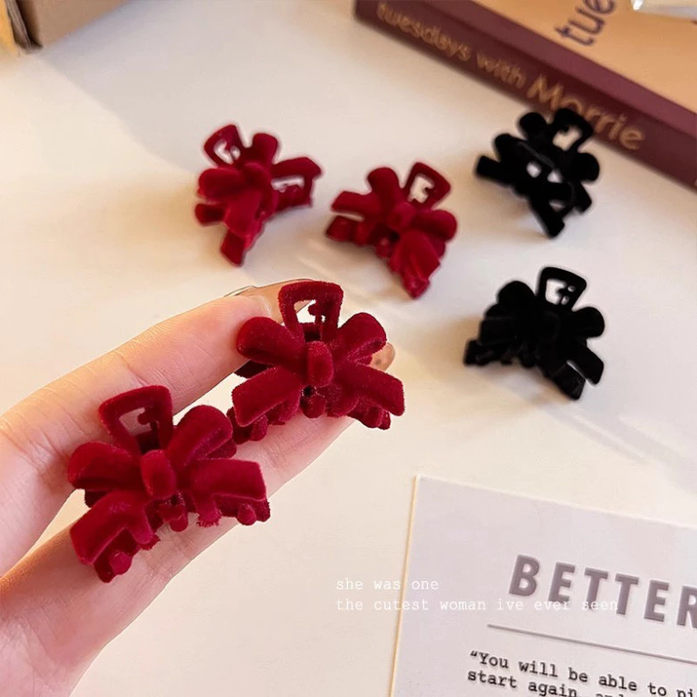Kẹp Tóc Nơ Nhỏ 2.8cm🍀FREESHIP🍀Kẹp cua Bằng Vải Nhung Cao Cấp Phong Cách Công Chúa Cổ Điển Dành Cho Bạn Nữ .