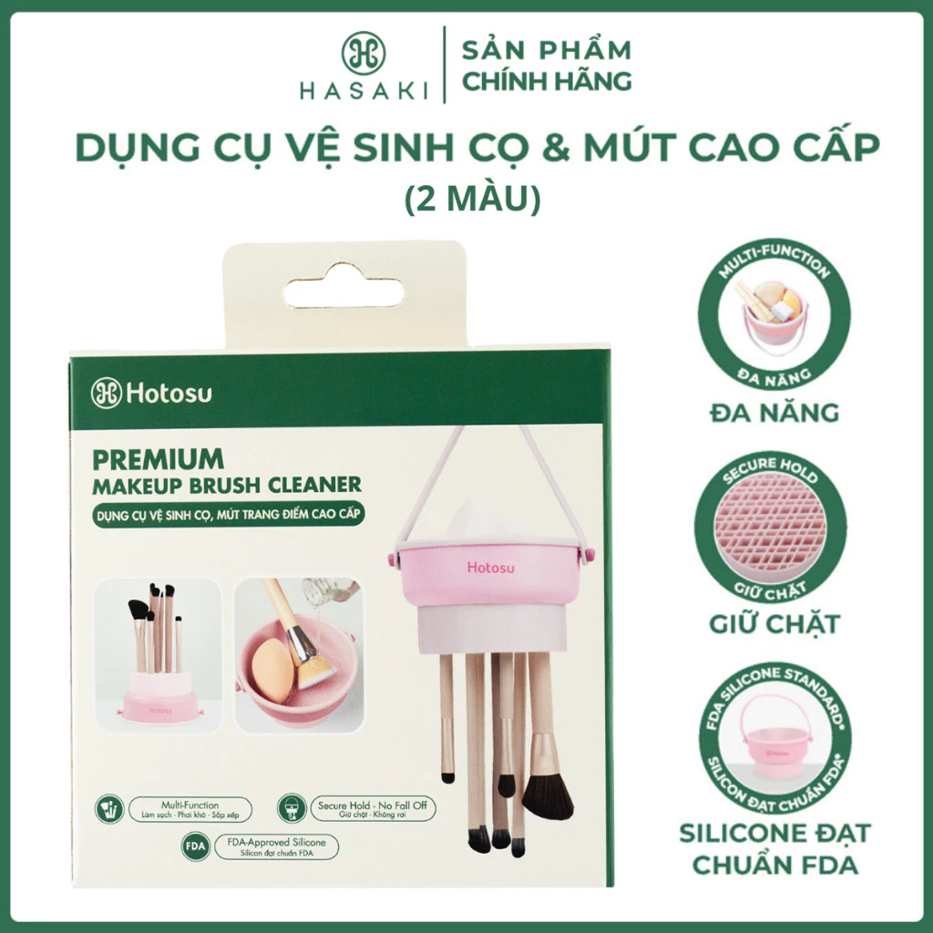 Dụng Cụ Vệ Sinh Cọ Và Mút Hotosu Cao Cấp (2 Màu) Premium Makeup Brush Cleaner Hasaki Chính Hãng