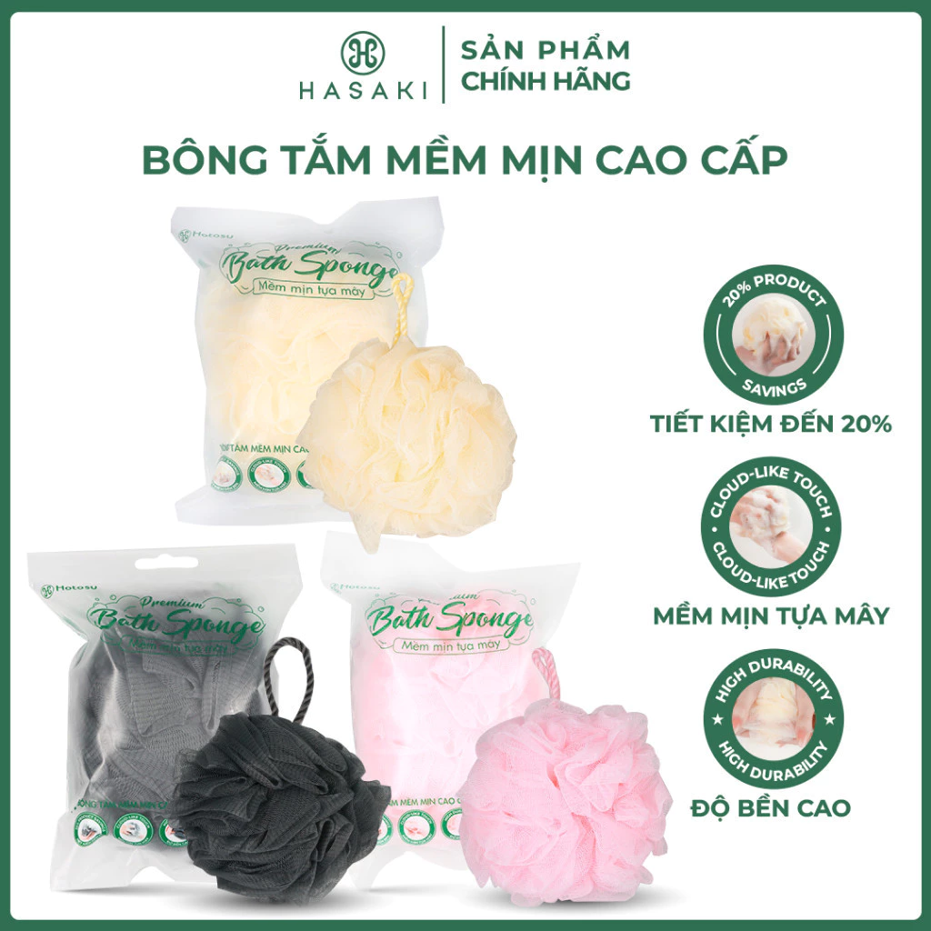 [DAILY] Bông tắm Hotosu Premium Bath Sponge Mềm Mịn Cao Cấp Hasaki Sản Phẩm Chính Hãng