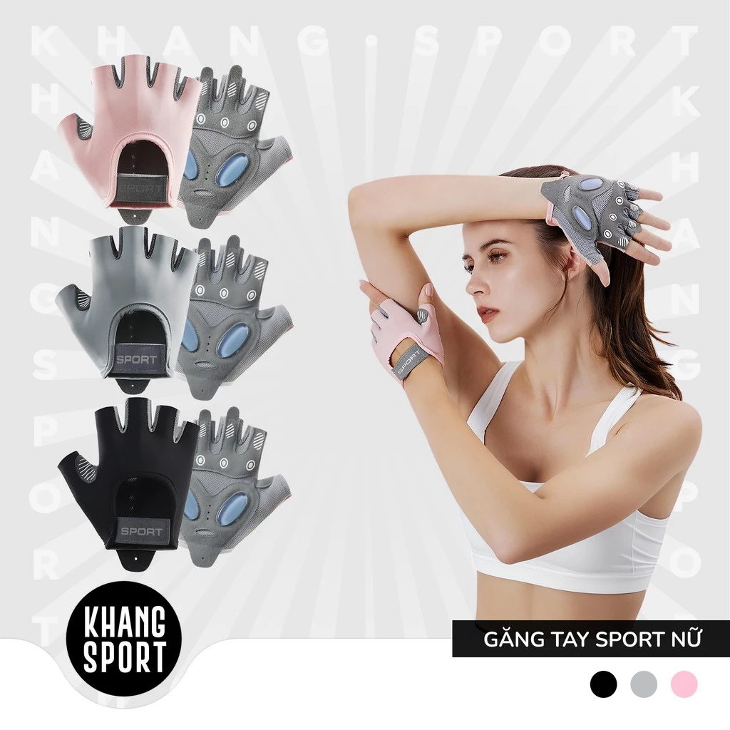 Găng Tay Sport Tập Gym Nữ Chống Trượt Tập Yoga, Gym, Goft, Đạp Xe, Đệm Silicon Cao Cấp - GT-SportNuSilicone