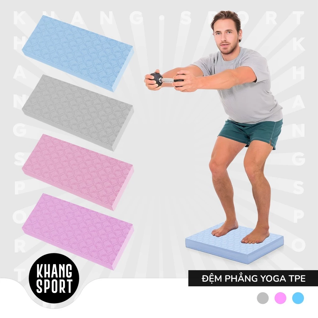 Đệm Phẳng TPE Đa Năng Tập Yoga - Plank - Giữ Thăng Bằng - Kê Gối Dày 2cm-4cm - DemPhang01