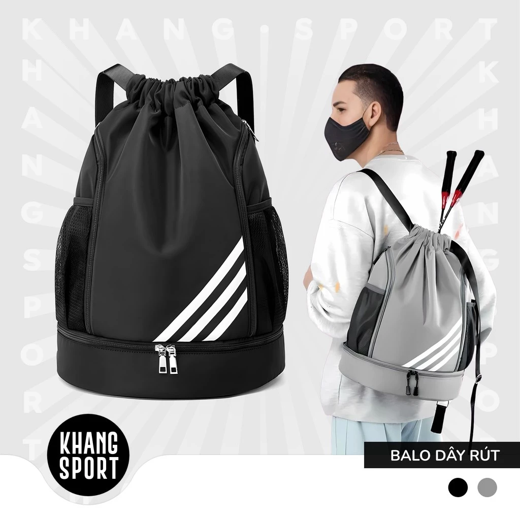 Balo Dây Rút Thể Thao Chống Nước Có Ngăn Đựng Giày Chơi Bóng Rổ , Bóng Đá Tập Gym - BaloRut
