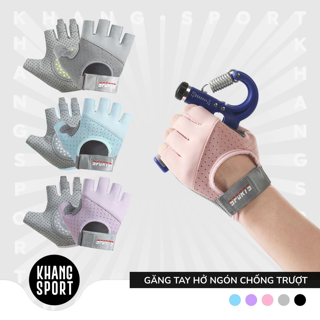 Găng Tay Tập Gym Nữ SPORT Hở Ngón Chống Trượt Cao Cấp - Tập Gym, Yoga, Đạp Xe, Golf, Thể Thao - T - GT-Sport01