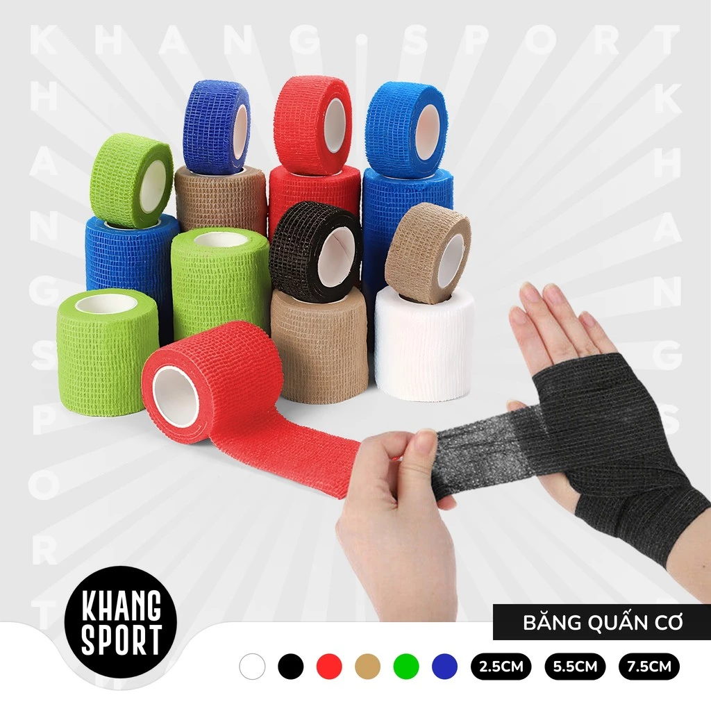 Băng Quấn Cơ, Băng Keo Thể Thao Cao Su Non Chống Chấn Thương - Cuốn Cổ Tay, Cổ Chân, Chống Căng Cơ - BangQuanCo