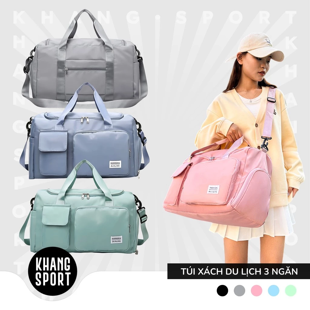 Túi Xách Du Lịch Có 3 Ngăn, Kèm Ngăn Để Giày, Tập Gym, Đi Bơi Chống Nước, Có Ngăn Ngoài Tiện Dụng - Tui3Ngan