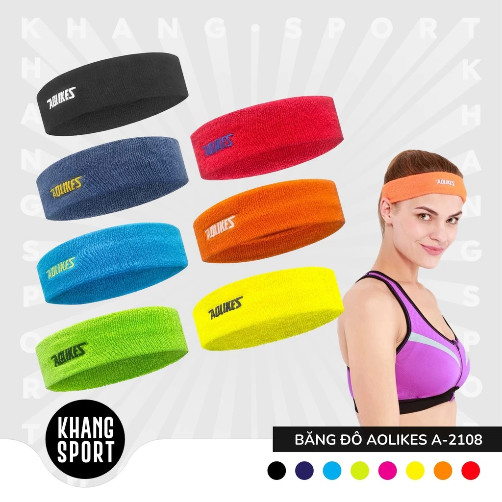 Băng Đô Đeo Trán Thể Thao Thấm Mồ Hôi Aolikes Hàng Chính Hãng Aolikes A-2108 - BangDo-AL2108