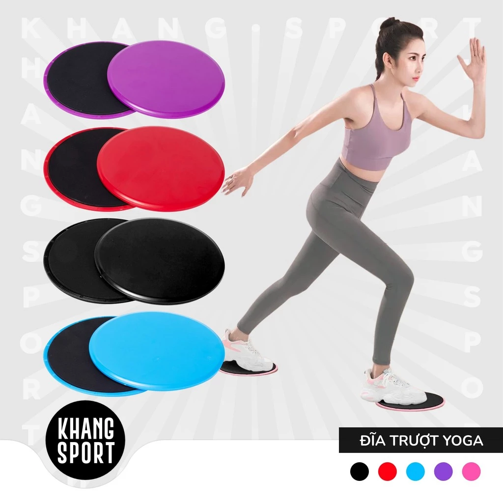 [1 Cặp] Đĩa Trượt Tập Yoga Và GYM - Đĩa Tròn 18x18cm, Chất Liệu Nhựa ABS Và Xốp - DiaTruot