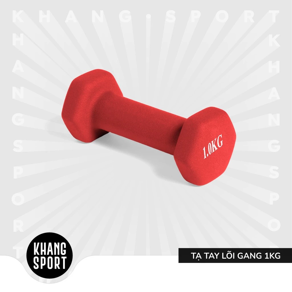 [1 Cái] Tạ Tay Nữ 1kg Lõi Gang Đặc Bọc Cao Su Tập Gym Yoga Chống Trơn Trượt, Xước Vỡ Sàn - TaTay-1kg
