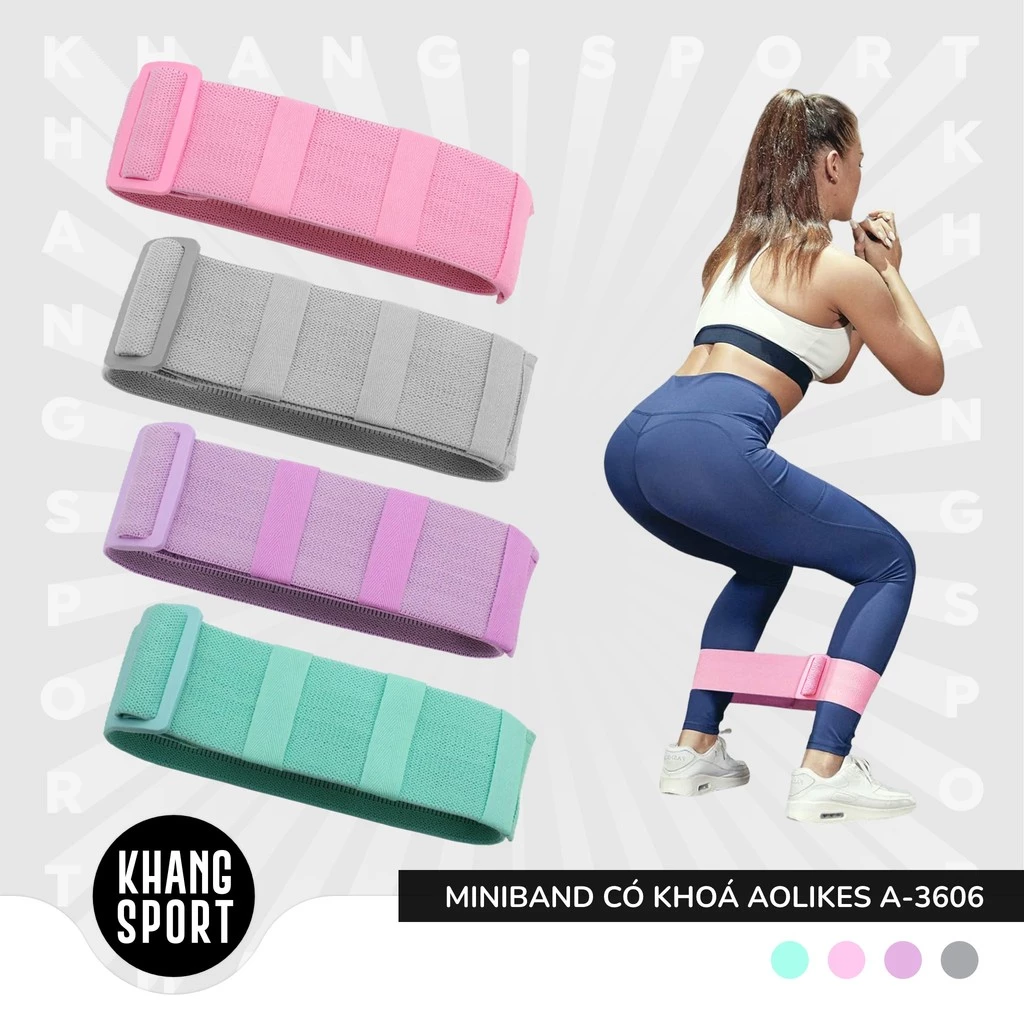 Dây Kháng Lực Mini Band Có Khoá Điều Chỉnh A-3606 - Dây Đàn Hồi Tập Gym, Tập Mông, Tập Yoga - AL3606