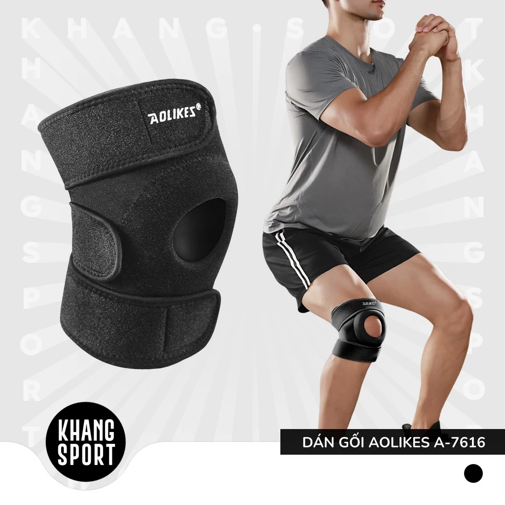 Băng Bảo Vệ Đầu Gối Aolikes A-7616 - Đai Dán Gối Khi Tập Gym Tập Thể Thao Cao Cấp Chính Hãng - AL7616