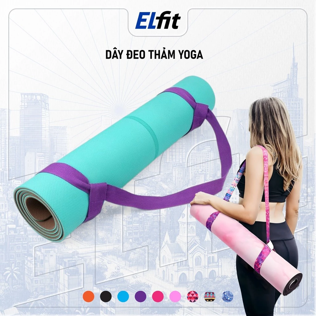 Dây Đeo Vai Buộc Thảm Yoga Kết Hợp Dây Uốn Dẻo Cotton Co Giãn Yoga - Pilates - Gym - BuocTham