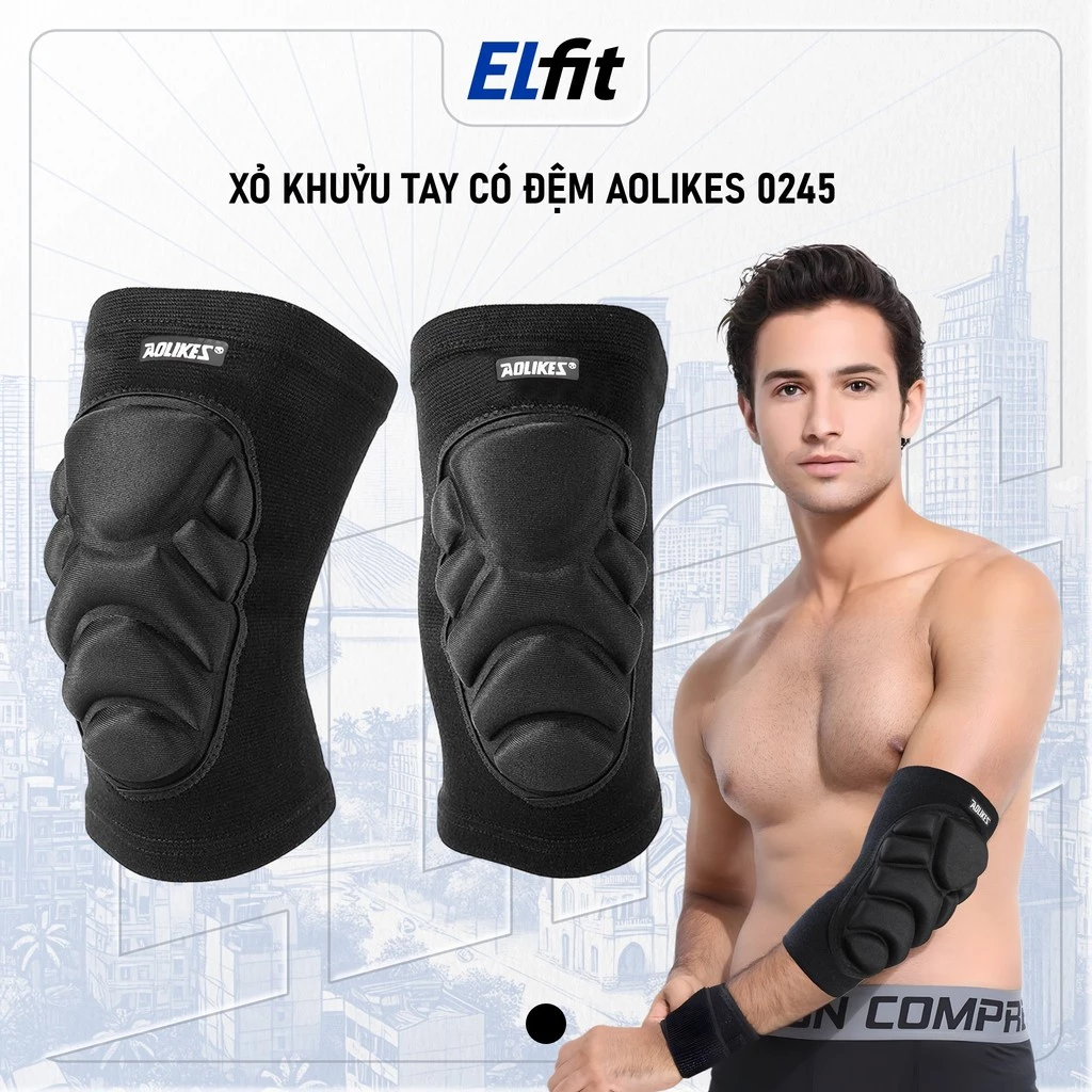 [1 Đôi] Bộ Đôi Bảo Vệ Khuỷu Tay Có Đệm Tránh Chấn Thương Aolikes A-0245 - Tập Gym - AL0245