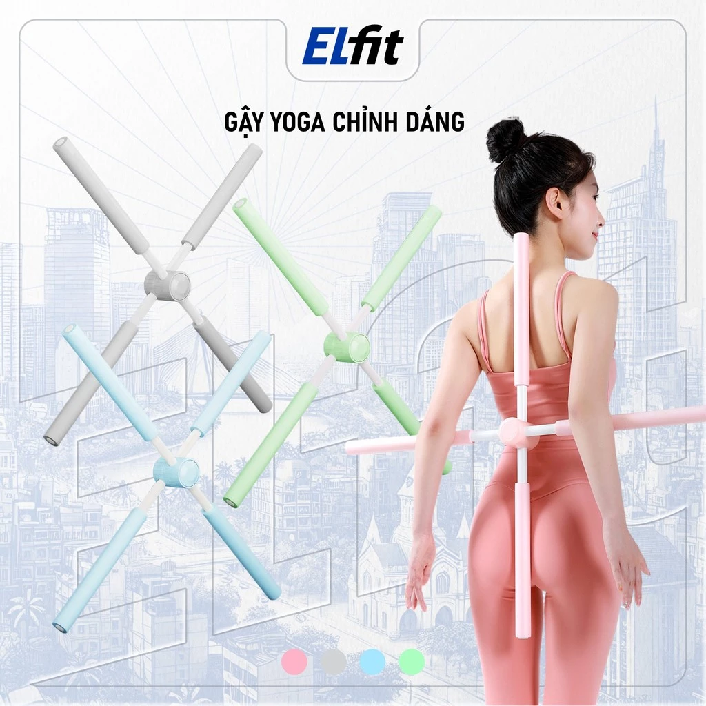 Gậy Tập Thẳng Lưng, Thanh Gậy Tập Yoga Chống Gù Lưng, Mở Vai Hình Chữ Thập - GayThangLung