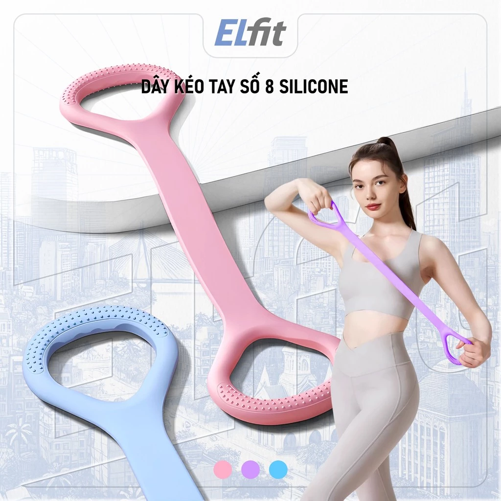 Dây Kéo Tập Gym Silicon Mini Đàn Hồi - Dụng Cụ Tập Gym, Yoga Dành Cho Nam Nữ - VongSo8-Silicone