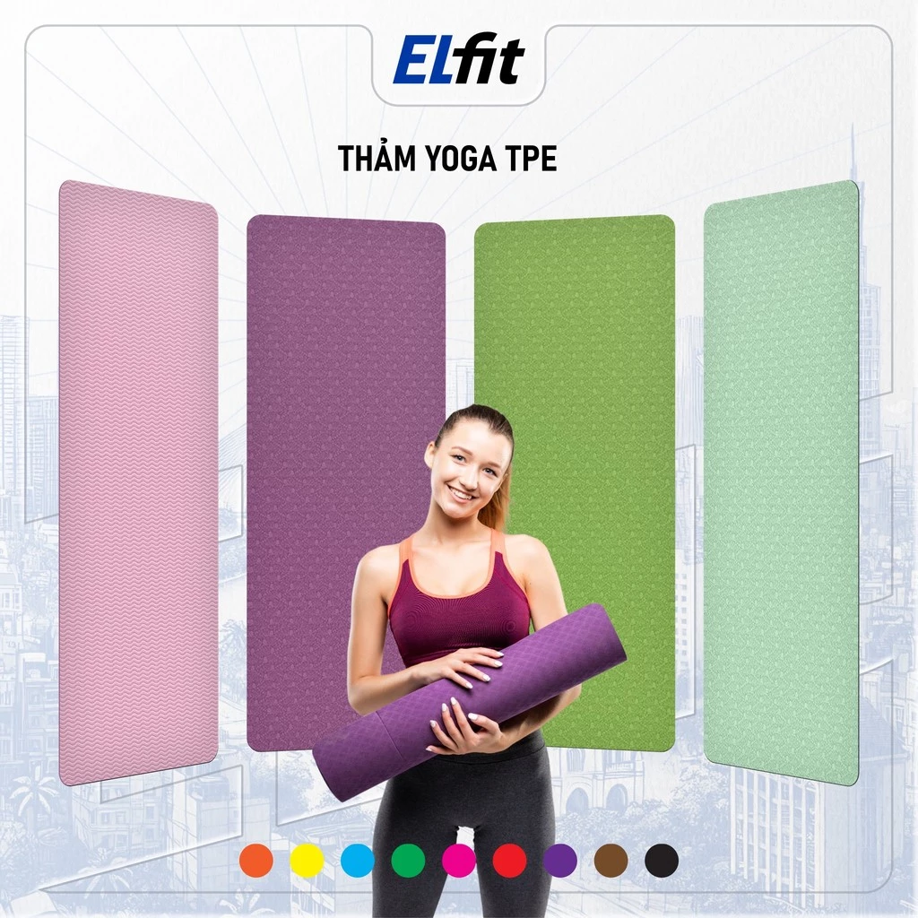 Thảm Tập Yoga - Thảm Tập Gym TPE Siêu Bền 6mm Hàng Cao Cấp - ThamTPE
